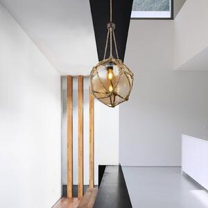 Sklenená lampa Tiko so sieťou hrdzavá Ø 30 cm