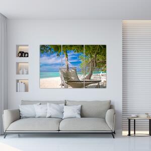 Obraz ležadla na pláži (Obraz 120x80cm)