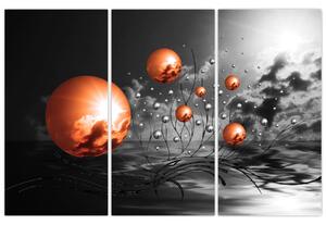 Abstraktné obrazy - oranžové gule (Obraz 120x80cm)