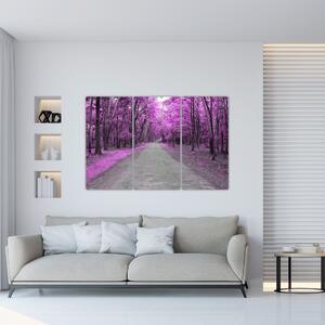 Moderný obraz - fialový les (Obraz 120x80cm)