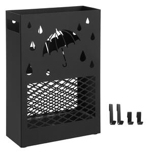 SongmicsHome Kovový stojan na dáždniky RAIN, 28x12x41cm, čierna