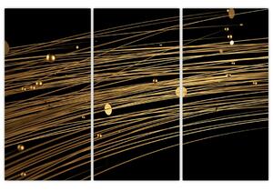 Abstraktný obraz zlatých vlákien (Obraz 120x80cm)