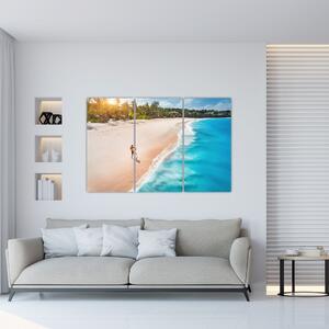 Obraz piesočné pláže - obrazy do bytu (Obraz 120x80cm)