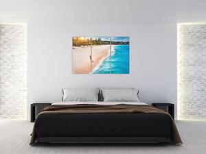 Obraz piesočné pláže - obrazy do bytu (Obraz 120x80cm)