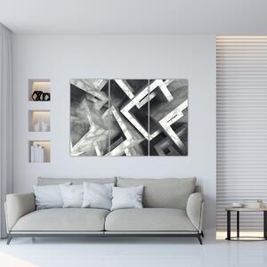 Abstraktný čiernobiely obraz (Obraz 120x80cm)