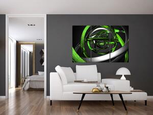 Zelená a sivá - moderný obraz do bytu (Obraz 120x80cm)