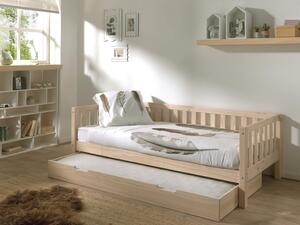 MUZZA Detská posteľ ferizo so šuflíkom 90 x 200 cm hnedá