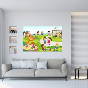 Detský obraz - deti na ihrisku (Obraz 120x80cm)