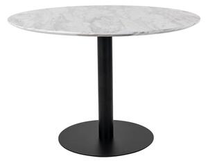 Jedálenský stôl BULZONU biely mramor/čierna