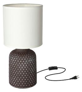 Moderná stolná keramická lampa INER - 1xE14, 40W, hnedá / biela
