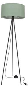 Stojacia lampa trojnožka SHANTI - 1xE27, 40W, čierna / mätová