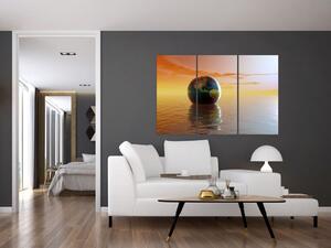 Obraz zemegule v mori (Obraz 120x80cm)