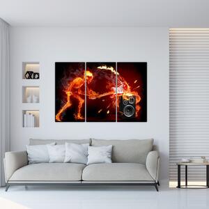 Moderný obraz - ohnivý muž (Obraz 120x80cm)