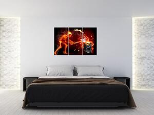 Moderný obraz - ohnivý muž (Obraz 120x80cm)