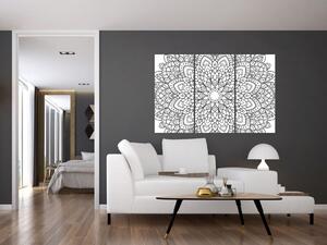 Obraz - čiernobiela mandala (Obraz 120x80cm)