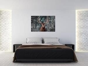 Obraz - jeleň v zime (Obraz 120x80cm)