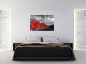 Červený les - moderný obraz (Obraz 120x80cm)