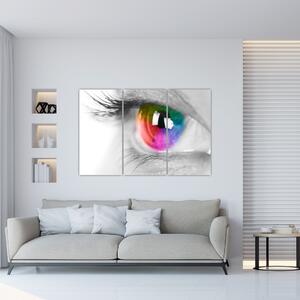 Moderný obraz: farebné oko (Obraz 120x80cm)