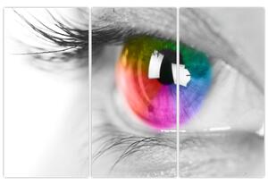 Moderný obraz: farebné oko (Obraz 120x80cm)