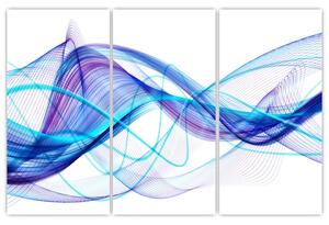 Obraz: abstraktné modrá vlna (Obraz 120x80cm)