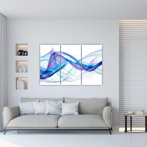 Obraz: abstraktné modrá vlna (Obraz 120x80cm)