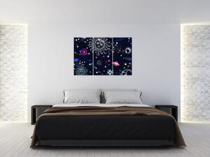 Detský obraz - nočná obloha (Obraz 120x80cm)