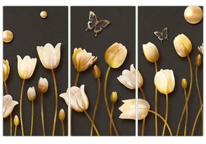 Obraz zlatých tulipánov (Obraz 120x80cm)
