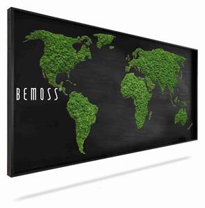 Machový obraz Mapa sveta RONDA black - 60 x 120 cm