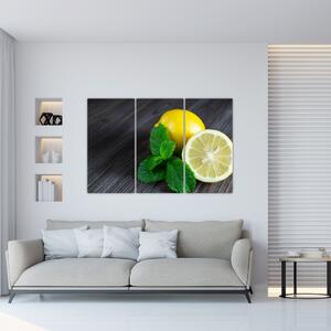 Obraz citrónu na stole (Obraz 120x80cm)