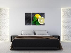 Obraz citrónu na stole (Obraz 120x80cm)