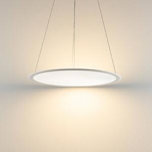 LED závesné svietidlo PANEL, biele, Ø 63 cm, kov, CCT, stmievateľné, 50 W