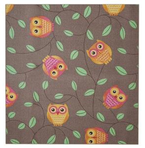 AladinWorld Expres , Detský kusový koberec Little Owls štvorec, 200x200, hnedá, detská izba