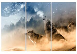 Obraz - vyjící vlci (Obraz 120x80cm)
