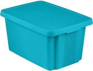 Modrý úložný box s vekom Curver Essentials, 26 l