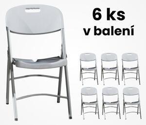 Dortun | Skladacia stolička, 6 ks – DT‑SKST06 biela