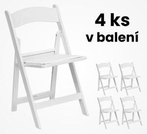Dortun | Skladacia Stolička s Mäkkým Sedadlom, 4ks – DT‑SKST04 biela