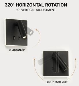 BRILAGI - LED Nástenné bodové svietidlo ZAYA DOUBLE LED/8W/230V + LED/3W čierna