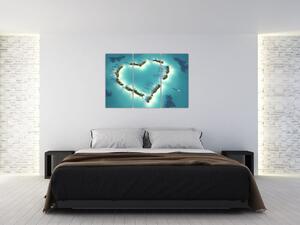 Obraz srdce v mori (Obraz 120x80cm)