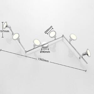 Lindby Ayden stropné LED svietidlo, šesť-plameňové
