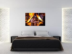 Obraz ľadových kociek v ohni (Obraz 120x80cm)