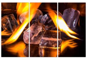 Obraz ľadových kociek v ohni (Obraz 120x80cm)