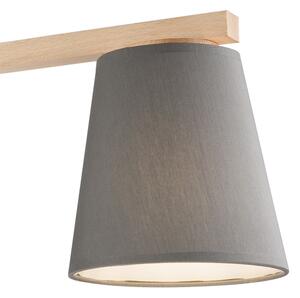 Prisadený luster ELLIE 3xE27/60W/230V šedá/buk