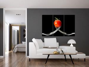 Obraz - paradajka s vidličkami (Obraz 120x80cm)