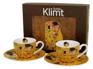 Porcelánová šálka s podšálkou Klimt The Kiss 90 ml sada 2ks