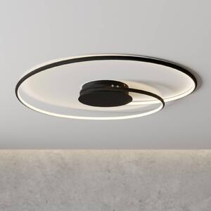 Lindby LED stropné svietidlo Joline, čierne, 70 cm, kov