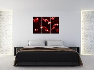 Abstraktný obraz - červené srdce (Obraz 120x80cm)