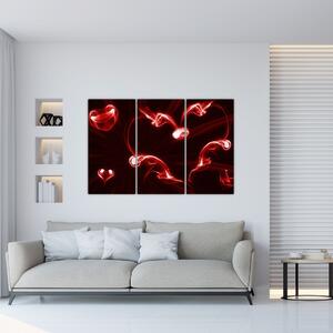 Abstraktný obraz - červené srdce (Obraz 120x80cm)