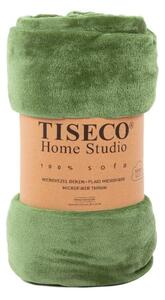 Zelená prikrývka z mikroplyšu na dvojlôžko 220x240 cm Cosy - Tiseco Home Studio