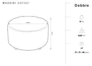 Béžový zamatový puf Mazzini Sofas Debbie, ø 68 cm