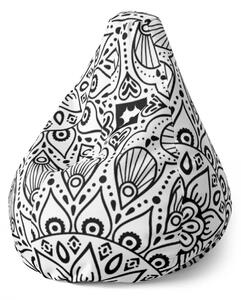 Sablio Sedací vak Pear Biele mehendi - 70 x 95 x 15 cm